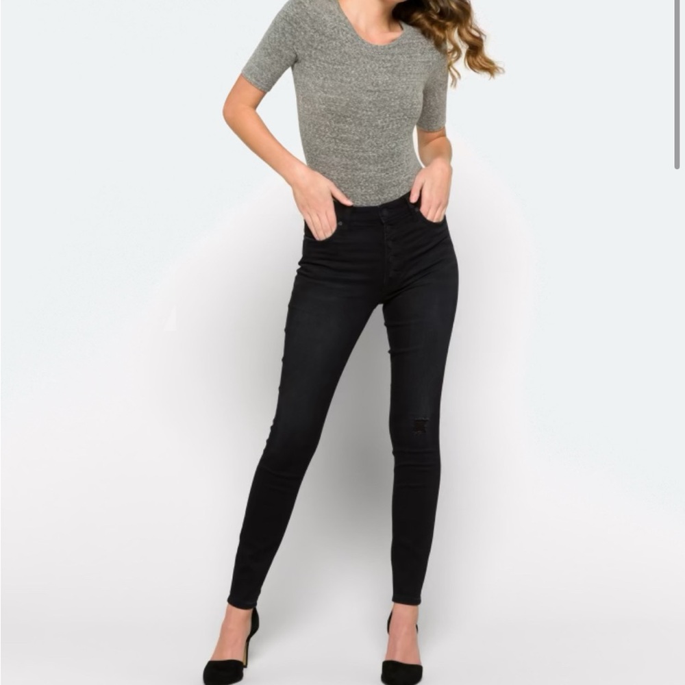 Bhody High Rise Button Fly Skinnies - Black